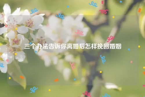 三个办法告诉你离婚后怎样挽回婚姻